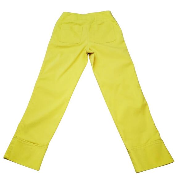 MAEVE High Waist Yellow Cigarette Capri Pants Womens 6 Glamorous Versatile Rich - Picture 6 of 14
